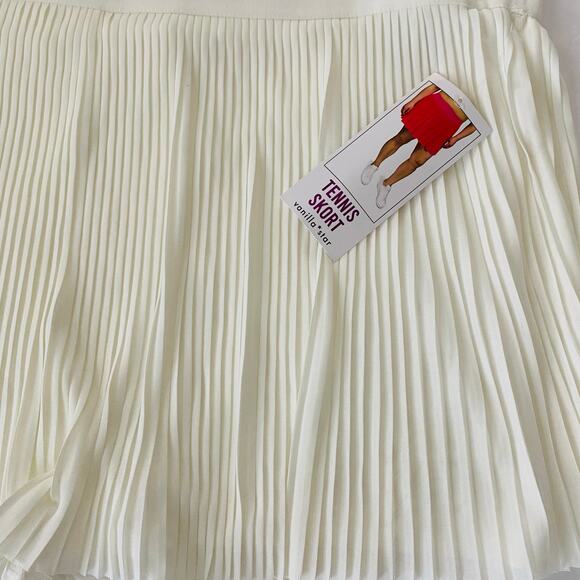Vanilla Star | Accordion Pleat Tennis Skort NWT 3X Cream - Picture 2 of 9